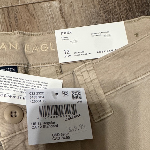 American Eagle Outfitters Men's Khaki Cargo Pants - Picture 2 of 4